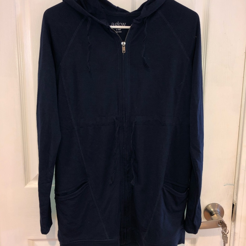 A. Glow Navy Maternity Hooded Sweatshirt